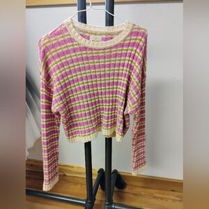 Billabong In A Daze Crop Knit Striped Sweater